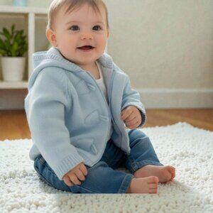 Emile et Rose Padded Hooded Knit Cardigan 9 Months (71 cm)